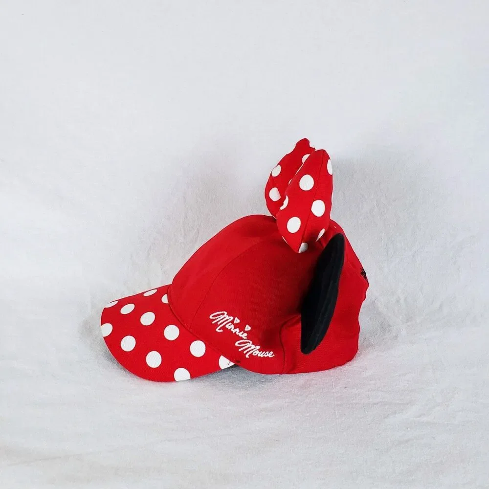 Disney Parks Minnie Mouse Snapback Hat Youth 54-57cm / Adult Small Polka Dot